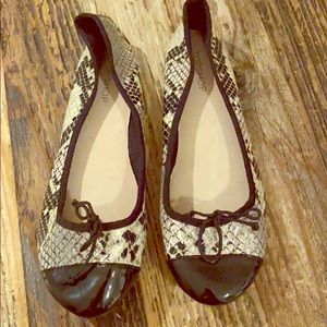 NWOT Topshop snakeskin print ballet pumps